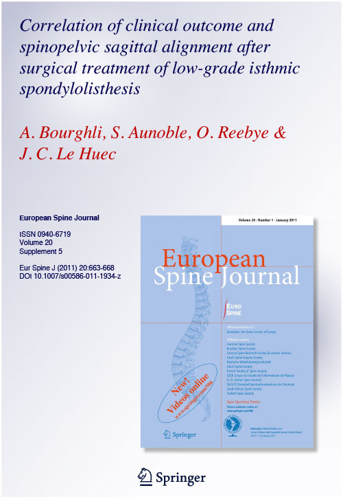 Correlation of clinical outcome and spinopelvic sagittal alignment after surgical treatment of low-grade isthmic spondylolisthesis