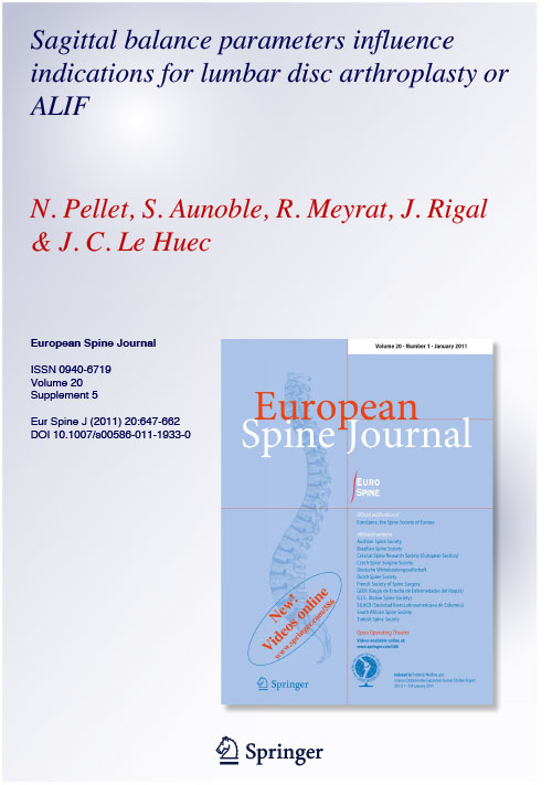 Sagittal balance parameters influence indications for lumbar disc arthroplasty or ALIF